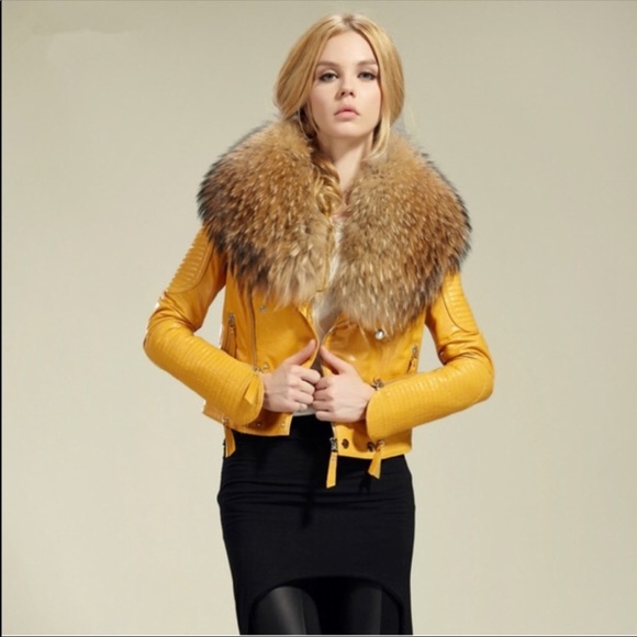 Jackets & Blazers - Raccoon lambskin biker jacket